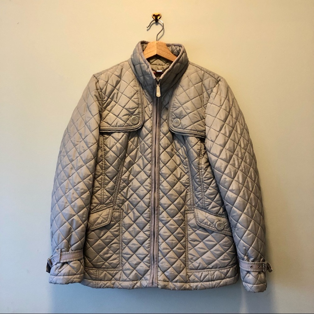 Vince Camuto Quilted Stitch Winter Coat; Grey